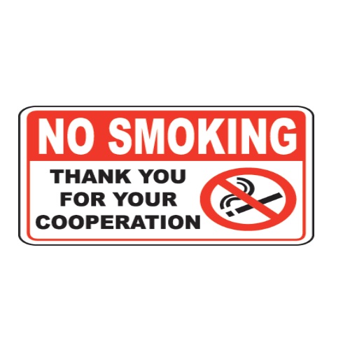 Usha Armour No Smoking Signage, Size: 14 x 6 Inch